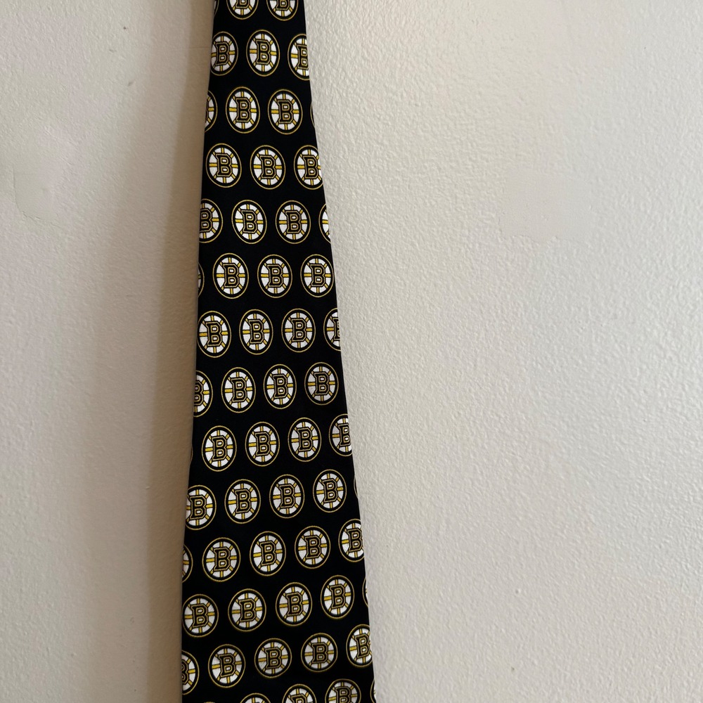 Wolfmark Men's Black Boston Bruins Tie OS